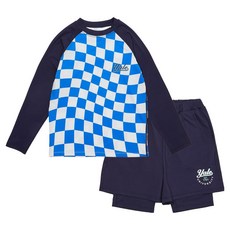 YALE KIDS 兒童棋盤格潑墨防磨衣上下衣套裝 YJCCRUE23323