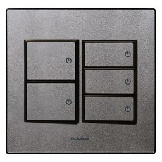 ART2 Nano Electric SIMPLE 中5聯開關 室內裝潢 壓克力配線器具 珍珠灰, 1個