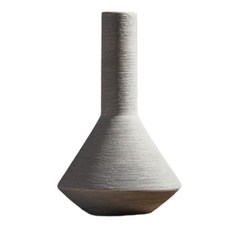 北歐三角直口瓶 陶瓷拉絲花瓶, 灰色