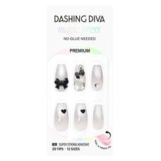 데싱디바 매직프레스 네일팁 세트 르누아, 블랙 + 그레이 + 실버, 1개