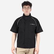 luxgolf 男士 2WAY 可拆卸袖 防水風雨衣夾克 LX25M803, 黑色