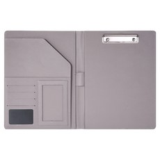 Toppia辦公用計算機簽核板文件夾, 1個, 皮革銀色