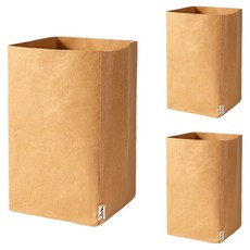 Bareunliving 可重複使用冰箱蔬果收納網狀紙袋, 3個, 牛皮紙