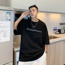 제이티엘 남성용 하우스 박시핏 반팔 티셔츠