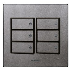 ART2 Nano Electric SIMPLE 中6孔開關 室內裝潢壓克力配線器具 珍珠灰, 1個