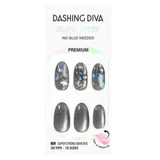 데싱디바 매직프레스 네일팁 세트 크리스탈 나이트, 블랙 + 그레이, 1개