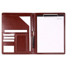 Toppia辦公用計算機簽核板文件夾, 1個, 皮革酒紅色