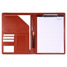 Toppia辦公用計算機簽核板文件夾, 1個, 皮革棕色