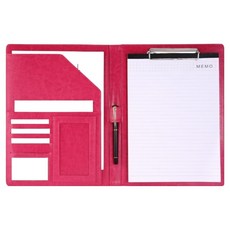 Toppia辦公用計算機簽核板文件夾, 1個, 皮革玫瑰色