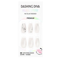 데싱디바 매직프레스 네일팁 세트 에끌라, 화이트 + 실버, 1개