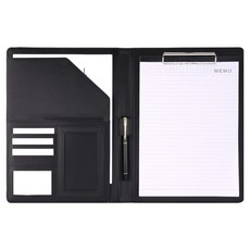 Toppia辦公用計算機簽核板文件夾, 1個, 皮革黑色