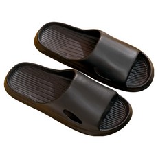 YUNMI EVA居家防滑/防臭/無聲超靜音/厚底/室內/浴室止滑防水拖鞋, 黑色, 1雙