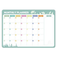 Luneta 貼紙式磁性白板, 月計畫表 薄荷綠