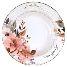 Pink Flora 派對一次性紙盤 沙拉碗 24cm, 1入, 30個