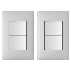 Legrand 羅格朗 Apela 銀色 Simple 雙聯開關, 2個
