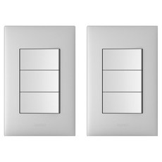 Legrand 羅格朗 Apella 銀色 Simple 3開關, 2個