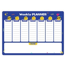 루네타 스티커형 자석보드판, 주간스케줄 화이트d