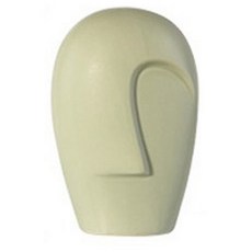 抽象人面 圓弧款 陶瓷花瓶, 青綠色