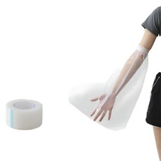 세모잡화점 깁스 팔 방수커버 + 테이프 세트, 투명, 2세트