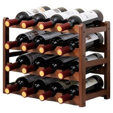 Olparazone 時尚現代風 16格紅酒架 430 x 235 x 380 mm, 1個, 棕色