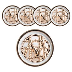 yarna 빈티지 포인트 단추 05 체크 네트 18mm, 화이트, 5개