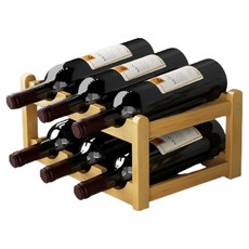 Olparajon 時尚美觀可放6瓶紅酒架 330 x 235 x 150 mm, 原色, 1個