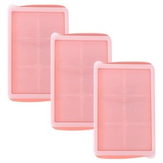 Bebelock 幼兒用冰塊 6格, 300ml, 3個, 蜜桃粉紅