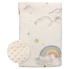 OhBabyLying 荳荳毯 涼感薄款, 彩虹雲朵 白色