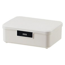 多用途密碼收納保管箱 16L, 1個, 米色