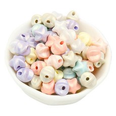 Mungudam 串珠DIY 冰淇淋果凍珠 夏季串珠包 14 星星 11mm 套組, 1套, 隨機出貨