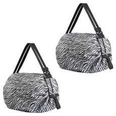 휴대용 접이식 3초 장바구니, 지브라, 2개