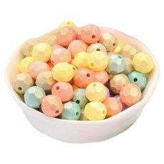 Mungudam DIY串珠 冰淇淋果凍珠 夏季串珠包 08 角珠 10mm 套組, 1套, 隨機出貨