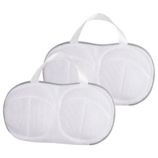 防變形內衣洗衣袋 文胸款, 白色灰邊, 2個