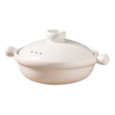 ONE TWO POT 萬土燒 日式雙耳圓柄多功能陶鍋 白色 2L, 34cm, 1個