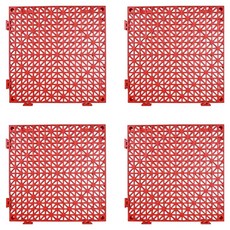 더자카 조립식 미끄럼방지 욕실 매트 30 x 30 cm, 레드, 4개