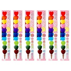 iiGEN 하트 로켓색연필, 6개, 10색