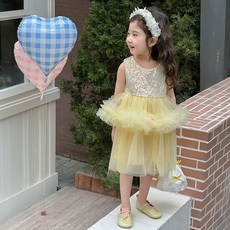 Arbe 女童涼感透氣扇貝邊康康紗洋裝