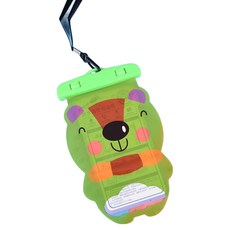 메이첼 미로진 동물캐릭터 핸드폰 방수팩 10732, 초록곰, 1개