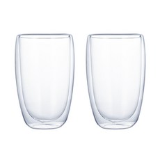 JOSIC 雙層高硼硅耐熱玻璃杯 14 x 9cm 450ml, 透明色, 2個