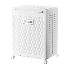 FAmILyLIFE 生活 輕奢風雙槽附蓋摺疊衣物收納籃 78L, 淨白款, 1個