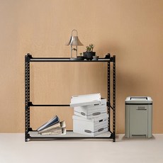 아임랙 오피스 사무실 탕비실 다용도실 철제 선반, 무드블랙, 2단