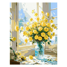 Taminayo 高級DIY油畫組 30 x 40 cm, 1套, 黃色花朵