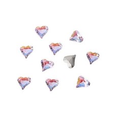 Beauty Flow 極光粉色美甲方鑽 V形切割水鑽配件 8 x 9mm 10入, 1個, A2 纖細愛心