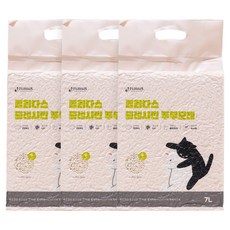 플리다스 고양이 프레시빈 가는입자 두부모래, 녹차, 3개, 7L