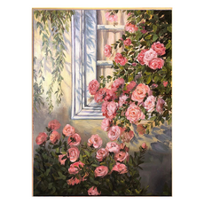 Taminayo 便利DIY繪畫組 40 x 50 cm, 1套, 窗框玫瑰