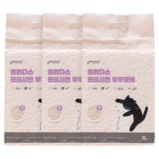 플리다스 고양이 프레시빈 가는입자 두부모래, 라벤더, 3개, 7L