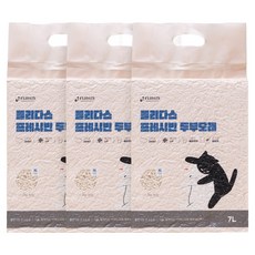 플리다스 고양이 프레시빈 가는입자 두부모래, 오리지널, 3개, 7L