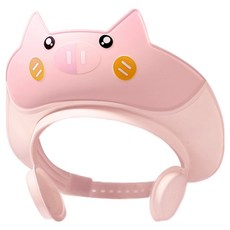 JOYMULTI 兒童用害羞豬沐浴洗髮帽 26 x 29 cm, 1個, 粉紅色