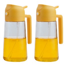 Reddot 紅點生活 倒噴兩用控量玻璃油瓶 暖暮黃, 600ml, 2個