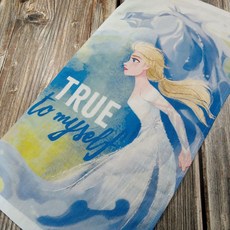 LIFE 來福牌 DISNEY 艾莎海馬洗臉巾, 1條, 藍色